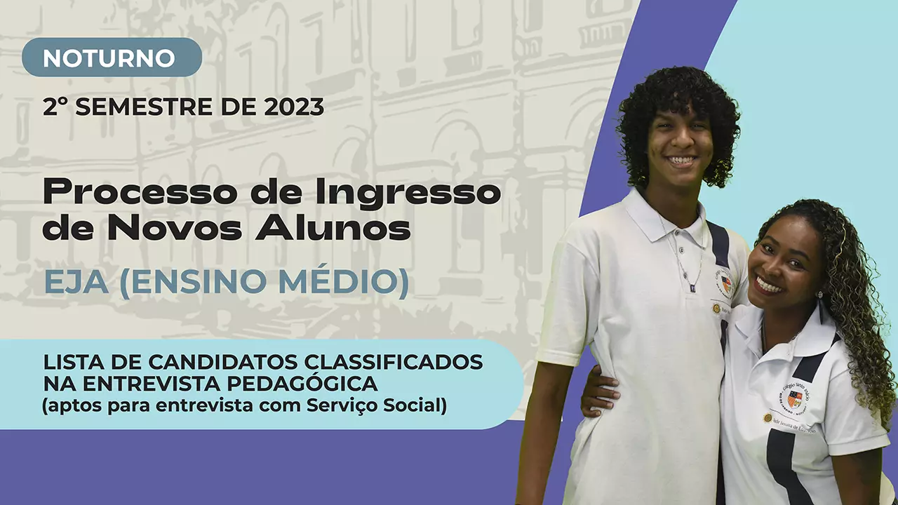 Lista de classificados para entrevista com Serviço Social - Ensino Médio/EJA
